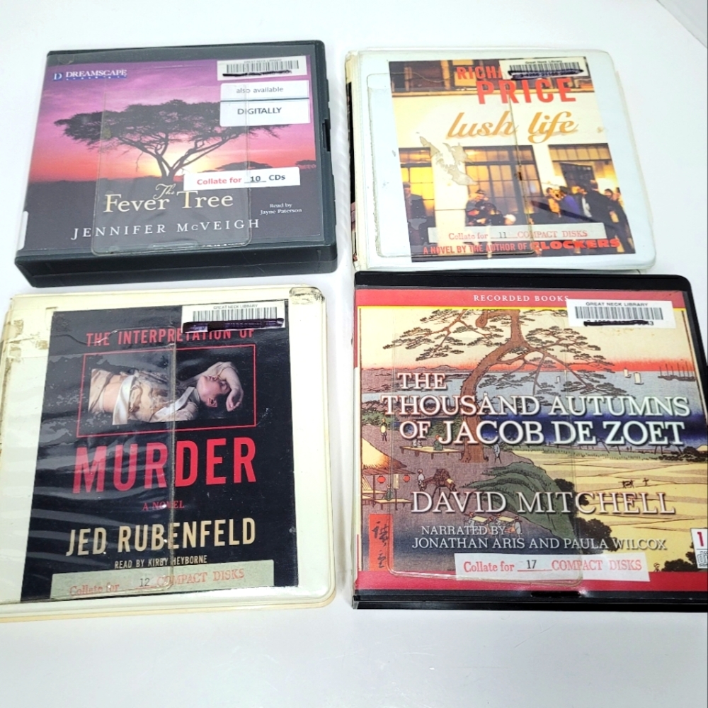 Lot of Four Audiobooks on CDs Fiction Novels Ex-Library